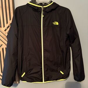 The North Face Black Jacket with Neon Yellow Details $37